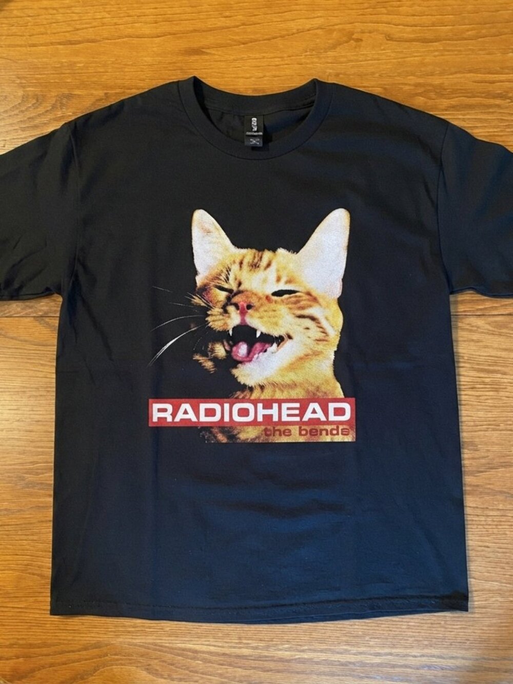 Radiohead The Bends Cat Graphic Vintage Black T-Shirt